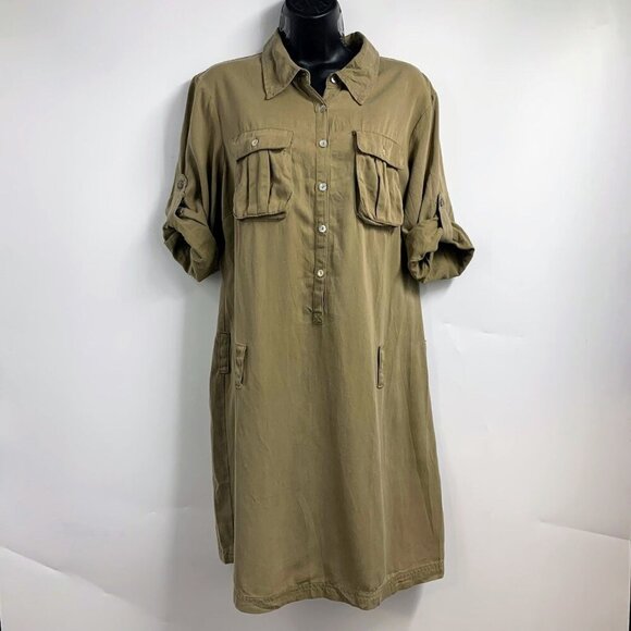 Da-Nang Surplus Women's Original Silk Military Utility Shirt Dress Size M - Picture 1 of 14